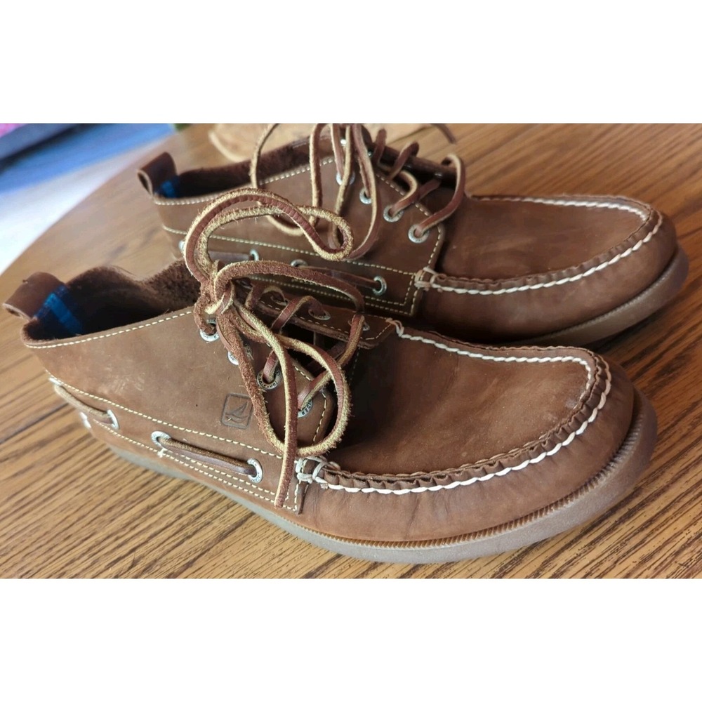 Men's Sperry Authentic Original Chukka Boot Size 10 M Brown Leather Ankle Boot
